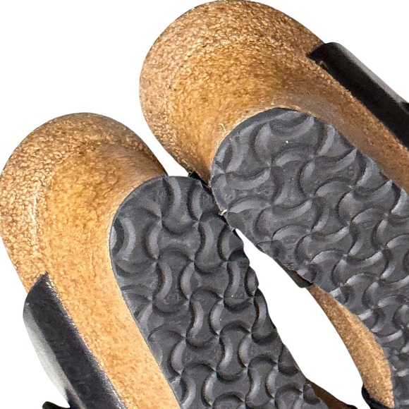 Birkenstock Papillio Dorothy Wedge Sandals 10-10.5 Black Birko Flor Comfort Shoe - Picture 11 of 14